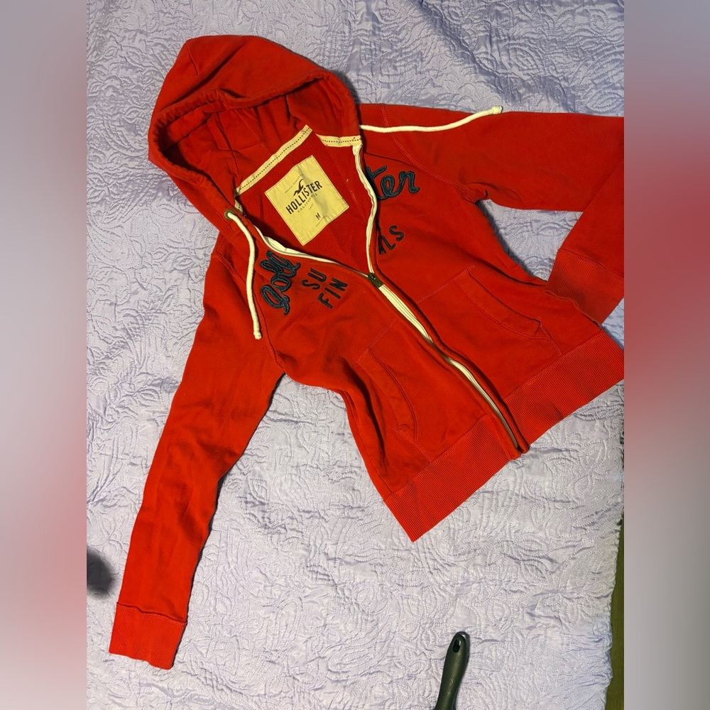 Hollister Bright Red Zip-Up Jacket